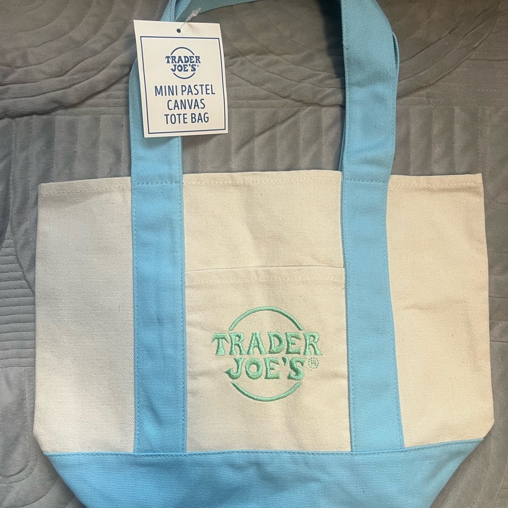 Trader Joe's Mini Pastel Canvas Tote Bag